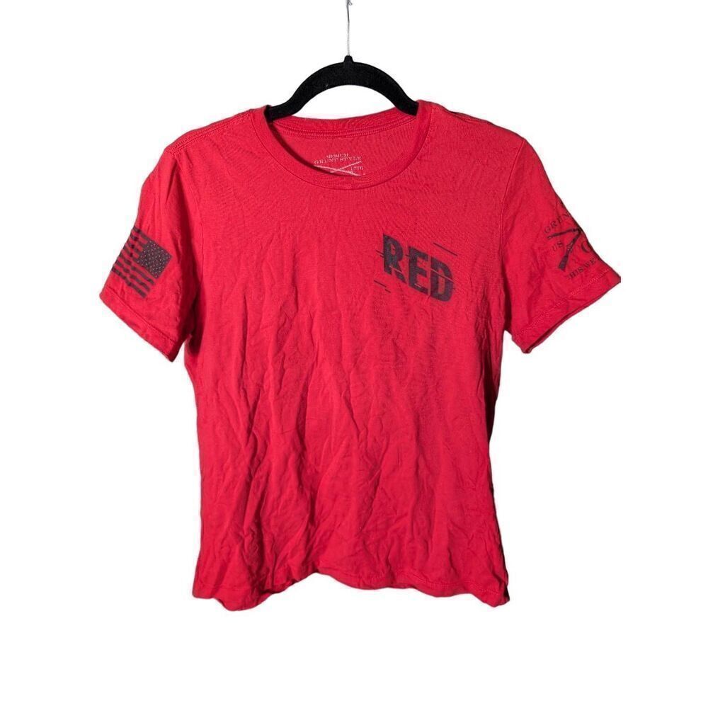 Grunt Style Club Member T-Shirt Red USA Graphic Tee American Pride Men's Medium